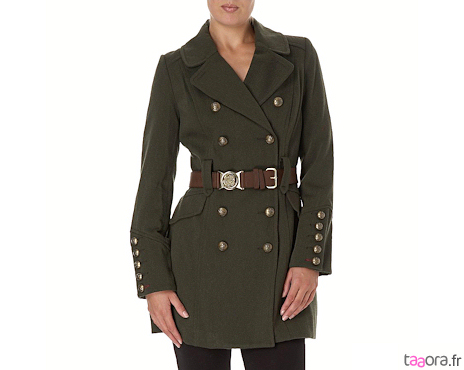 manteau militaire femme kaki