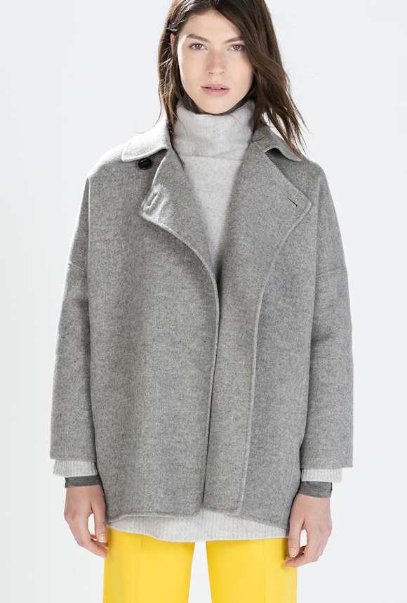 manteau oversize laine gris