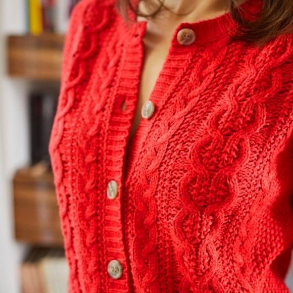 gilet maille rouge